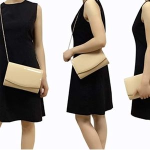 Leather Flap Clutch Evening Bag Dress Purse